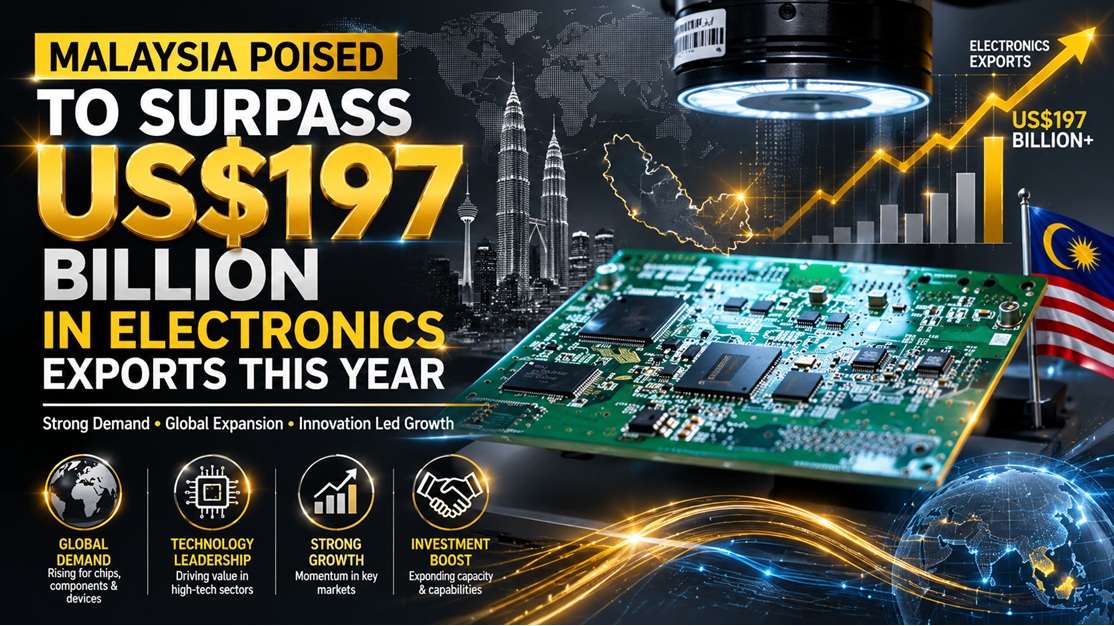 Malaysia Poised to Surpass US$197 Billion in Electronics Exports This Year